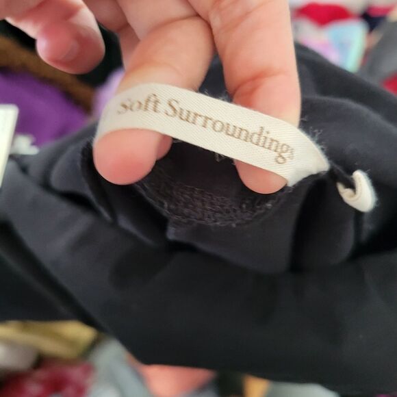 Soft Surroundings Black Slimsations Lattice Twist Leggings Size Large - Picture 5 of 7